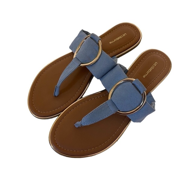 NEW LIZ CLAIBORNE Calayan Dusty Blue Sandals - Picture 5 of 7